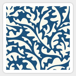 Tropical Leaves on Ocean Blue / Modern Plants Sticker